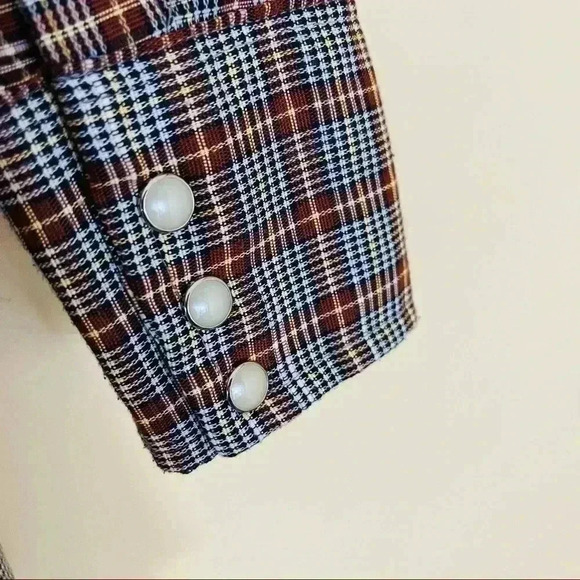 Vintage Dee Cee Western Plaid Sawtooth Shirt Pearl Snap Long Sleeve 15-32 - Picture 6 of 14